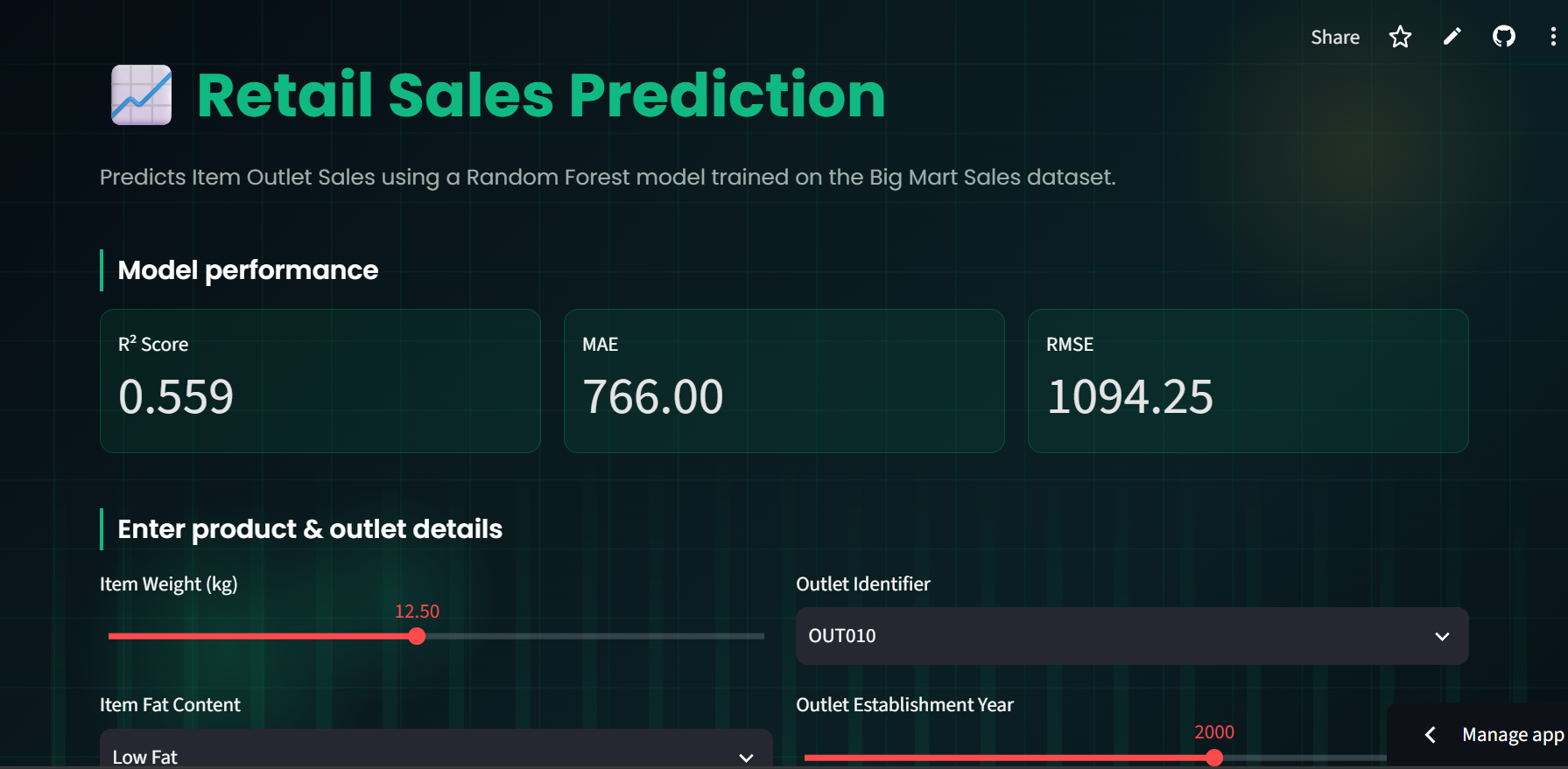 Retail Sales Prediction